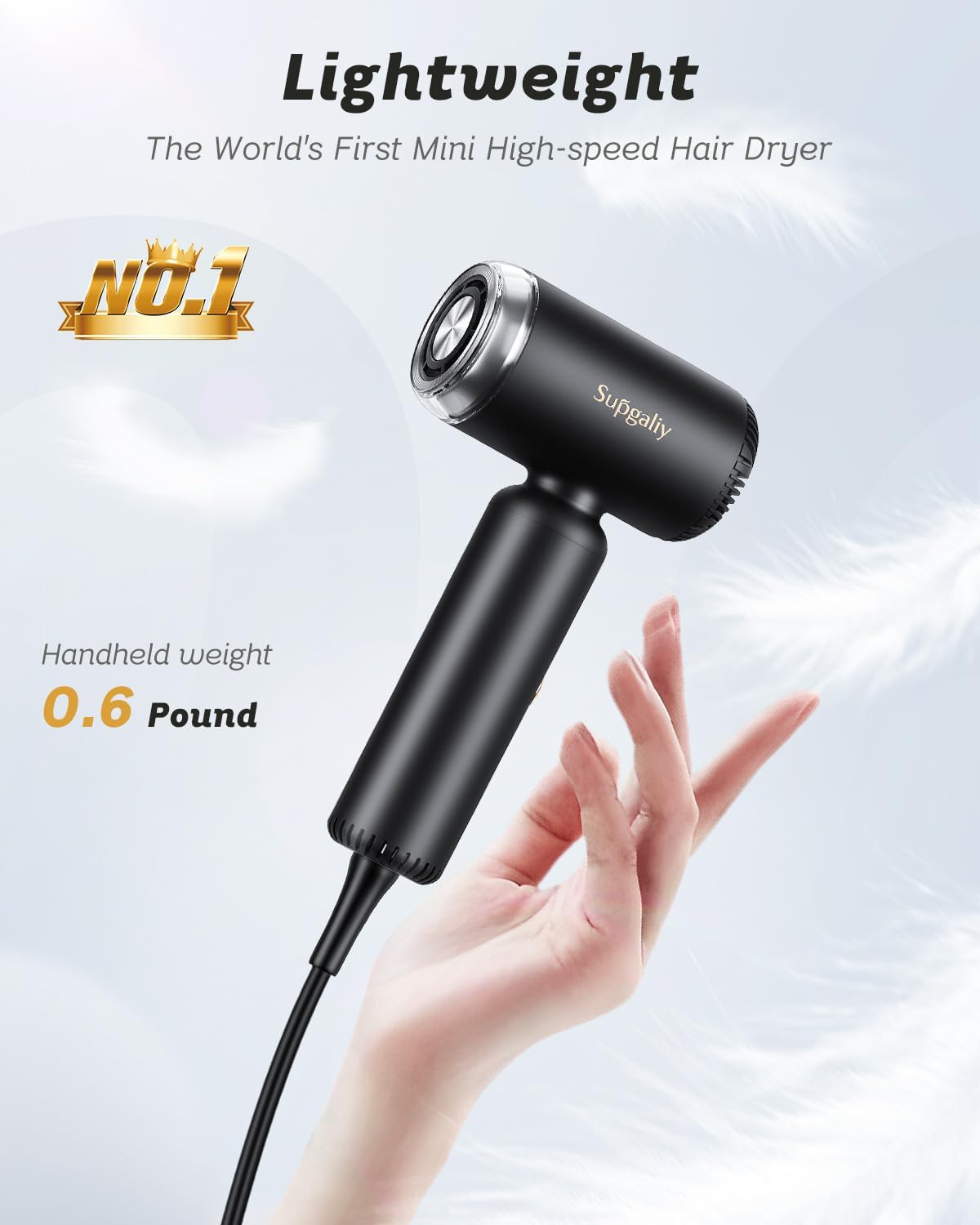 SUPGALIY hair dryer with magnetic diffuser attachment