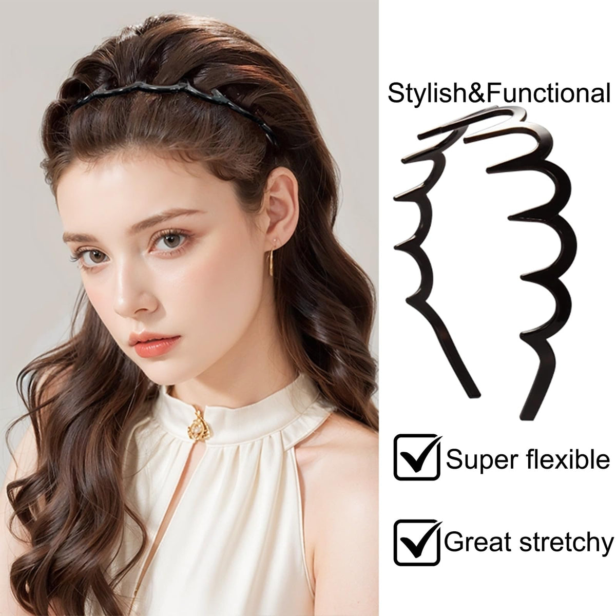 Supgoodom Zig Zag Headband worn by a model