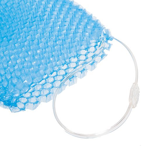 Supracor Spa Bath Mitt blue side view showing exfoliating surface