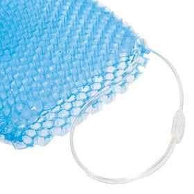 Supracor Spa Bath Mitt blue side view showing exfoliating surface