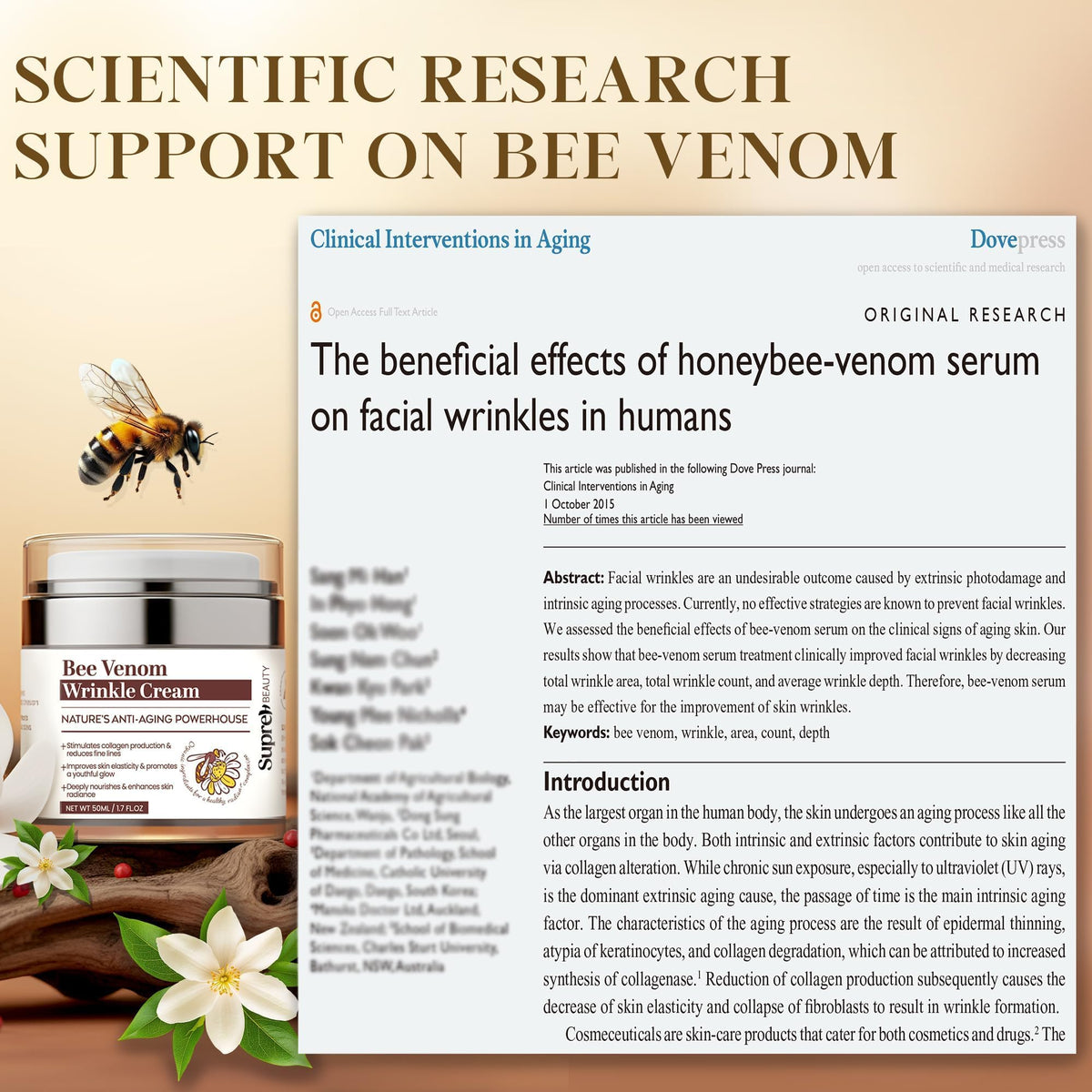 SupreH Bee Venom Wrinkle Cream texture close-up