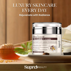 SupreH Bee Venom Wrinkle Cream with natural background