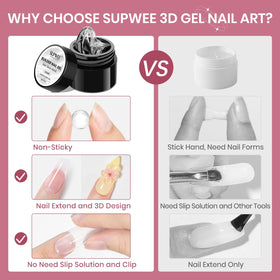SUPWEE 3D Nail Gel Sculpting Gel milky white and solid builder gel close-up