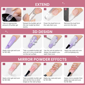 SUPWEE 3D Nail Gel Sculpting Gel on display with nail art