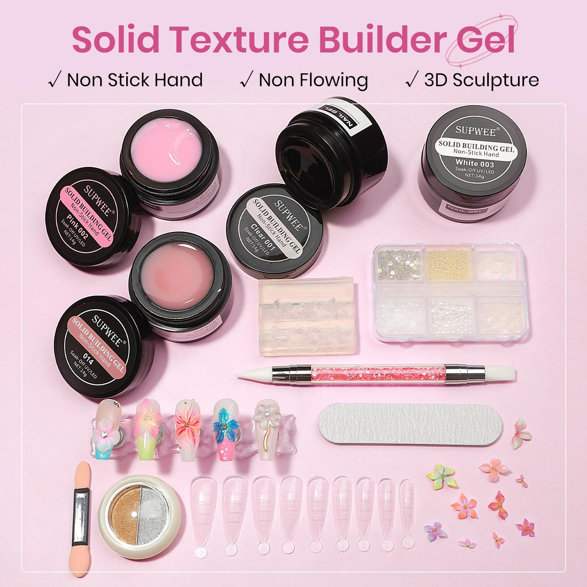 SUPWEE 3D Nail Gel set with dual forms and tools