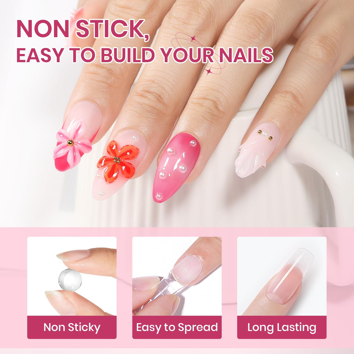 SUPWEE 3D Sculpting Gel in use for intricate nail designs