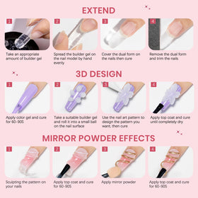 SUPWEE 3D Sculpting Gel with dual forms and nail powder