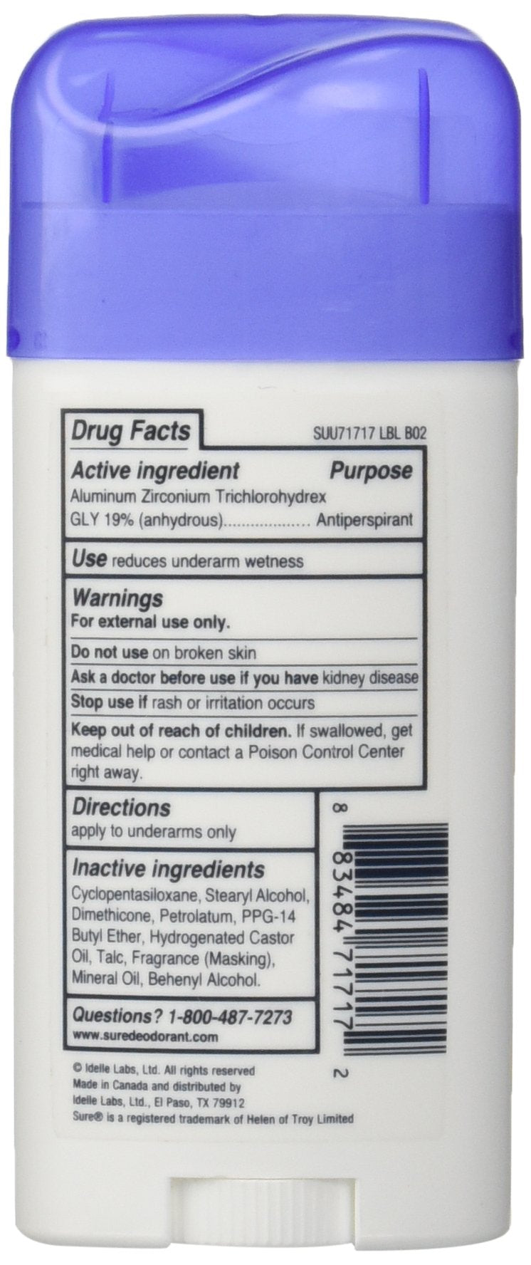 Sure Invisible Solid Anti-Perspirant Deodorant unscented pack of 6