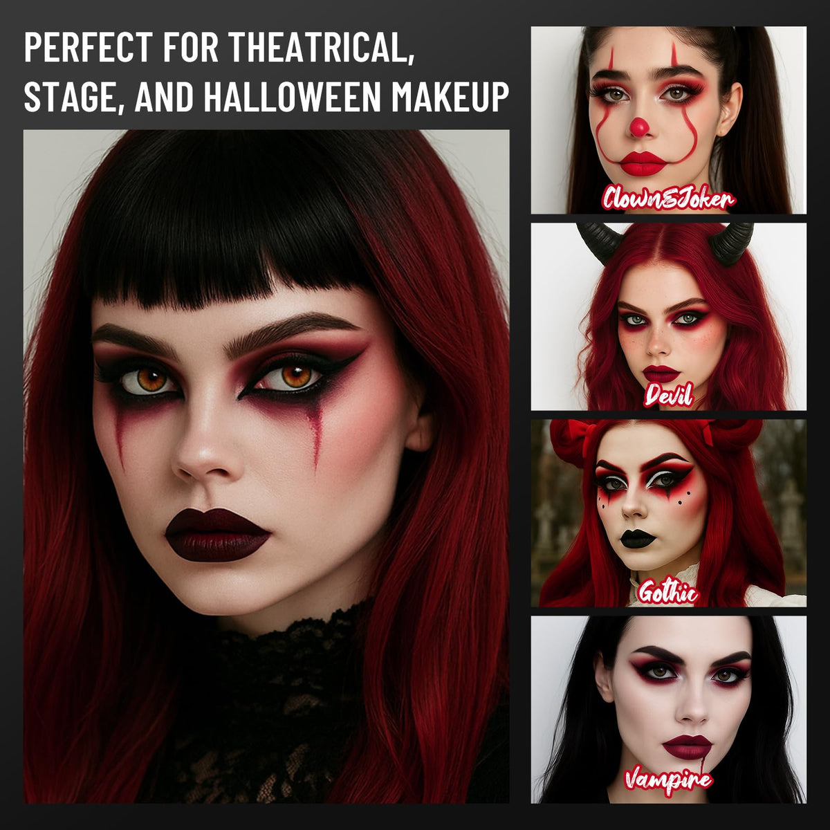 SUSIKEKI Red Eyeshadow Palette compact design with mirror