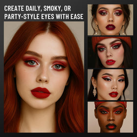 SUSIKEKI Red Eyeshadow Palette shimmering silver shade