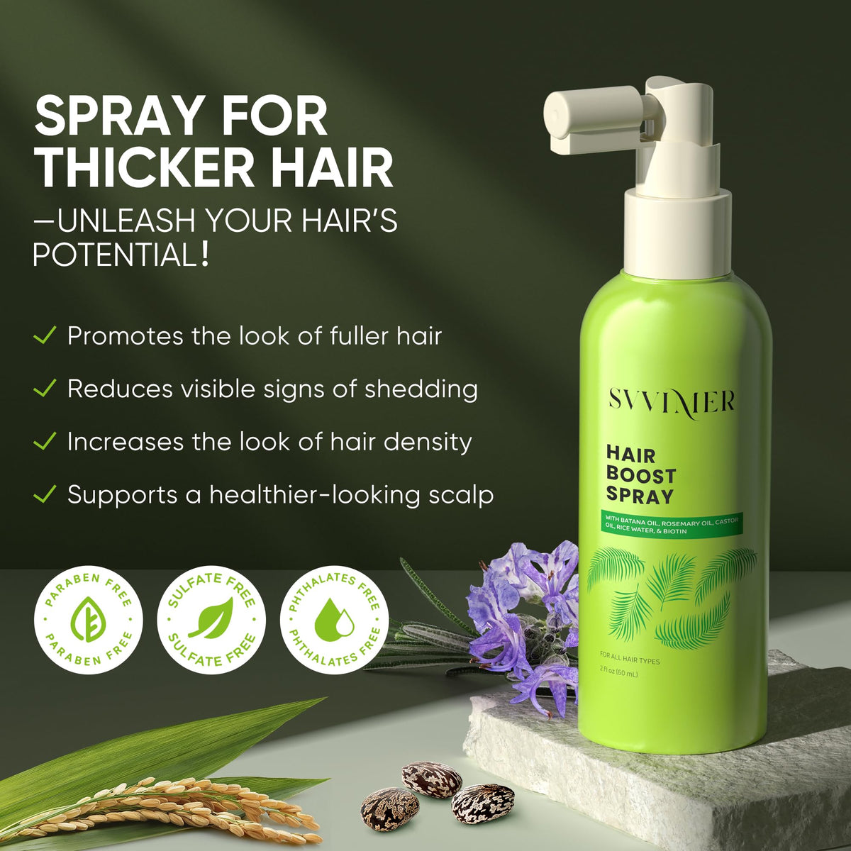 Svvimer Hair Growth Serum Spray back view