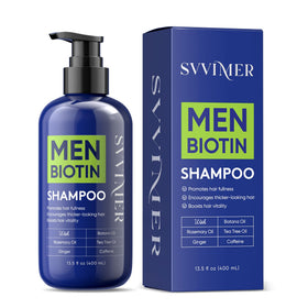 Svvimer Hair Growth Shampoo for Men front view with 13.5 Fl Oz label