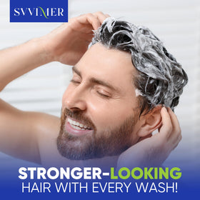 Svvimer Hair Growth Shampoo on a bathroom shelf