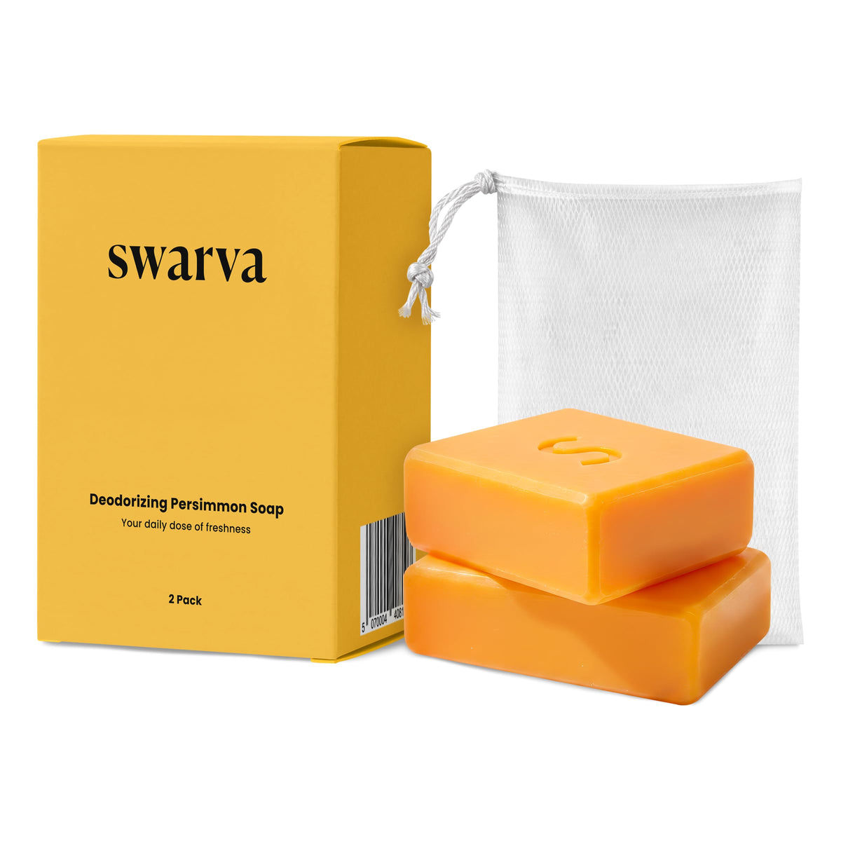 Swarva Japanese Persimmon Soap 2 Pack front view with packaging