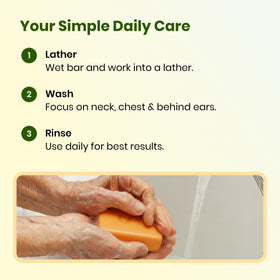 Swarva Japanese Persimmon Soap bar lathering in hands
