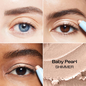 Swatch of ALLEYOOP Champagne Shimmer Eyeshadow on skin