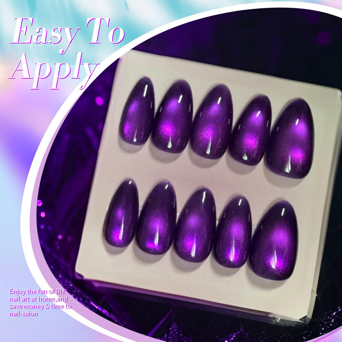 Swatch of Born Pretty Cat Magnetic Eye Gel Nail Polish on nails