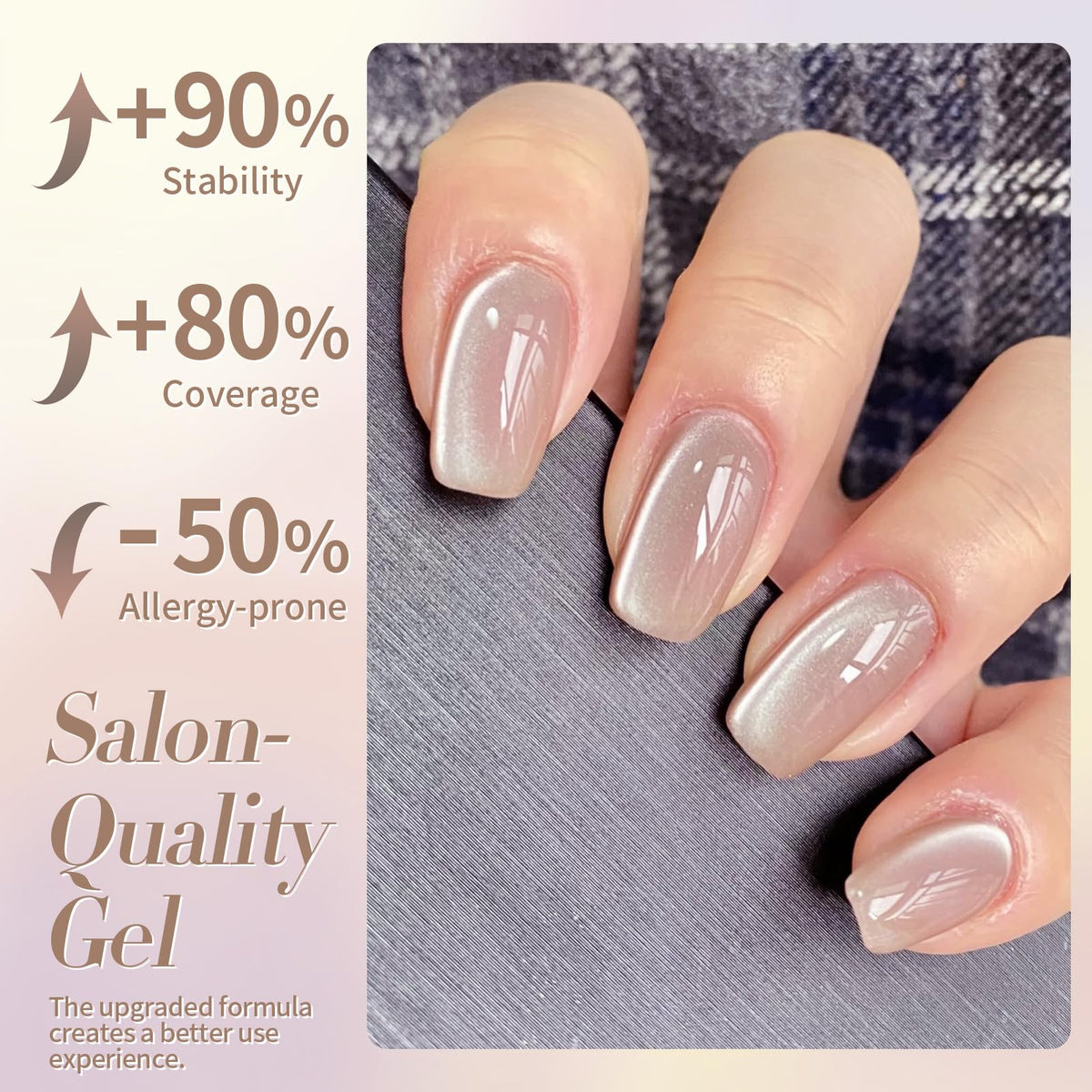 Swatch of Born Pretty Moonlight Nude Cat Magnetic Gel on a nail