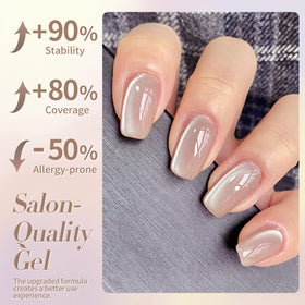 Swatch of Born Pretty Moonlight Nude Cat Magnetic Gel on a nail