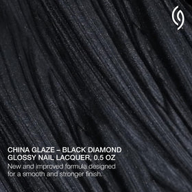 Swatch of China Glaze Black Diamond Nail Lacquer on nails