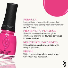 Swatch of China Glaze Deep Fuchsia Nail Polish on nails