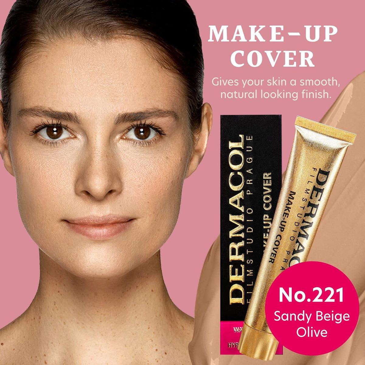 Swatch of Dermacol Full Coverage Foundation on skin