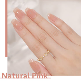 Swatch of GAOY Sheer Nude Gel Nail Polish on a nail