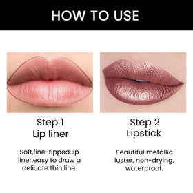 Swatch of Kaely Nude Brown lipstick on skin