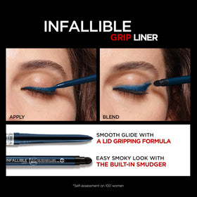 Swatch of L'Oreal Paris Infallible Grip Gel Eyeliner in Blue Jersey