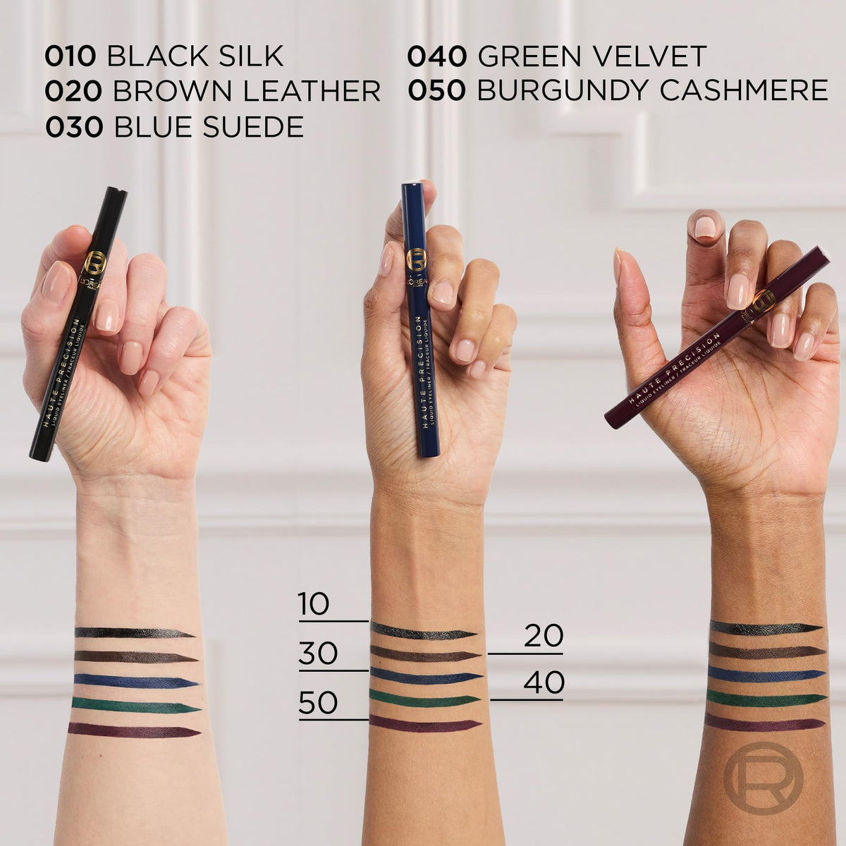 Swatch of L'Oreal Paris Liquid Eyeliner 010 Black Silk