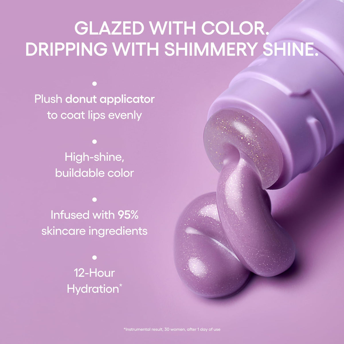 Swatch of LANEIGE Glaze Craze Tinted Lip Serum Lavender Frosting on skin