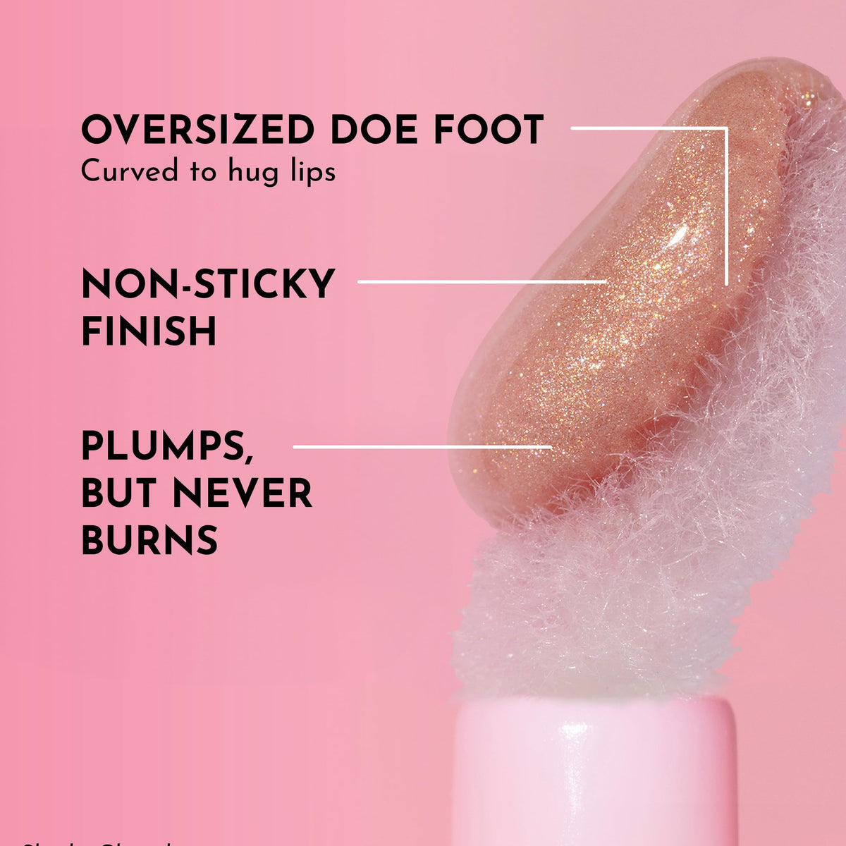Swatch of Lawless Forget the Filler Lip Plumping Gloss on skin