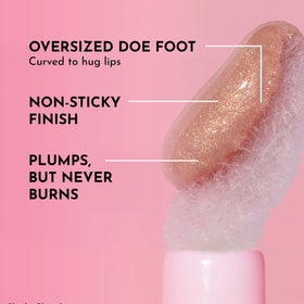 Swatch of Lawless Forget the Filler Lip Plumping Gloss on skin