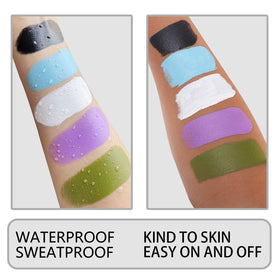 Swatch of MEICOLY Light Blue Face Body Paint on skin