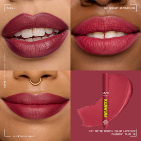 Swatch of NYX Fat Matte Lipstick Plushin' Plum