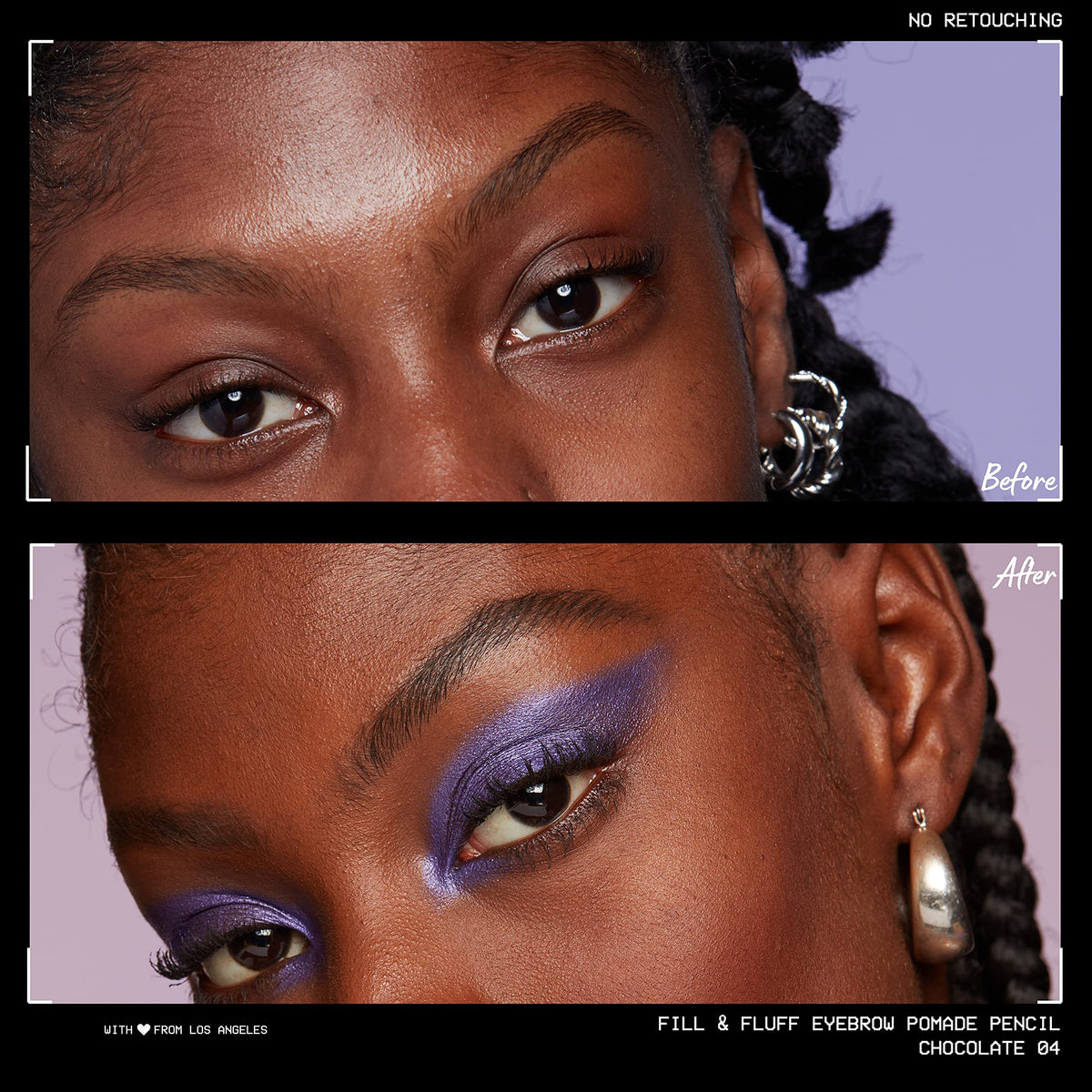 Swatch of NYX Fill & Fluff Eyebrow Pomade in Chocolate