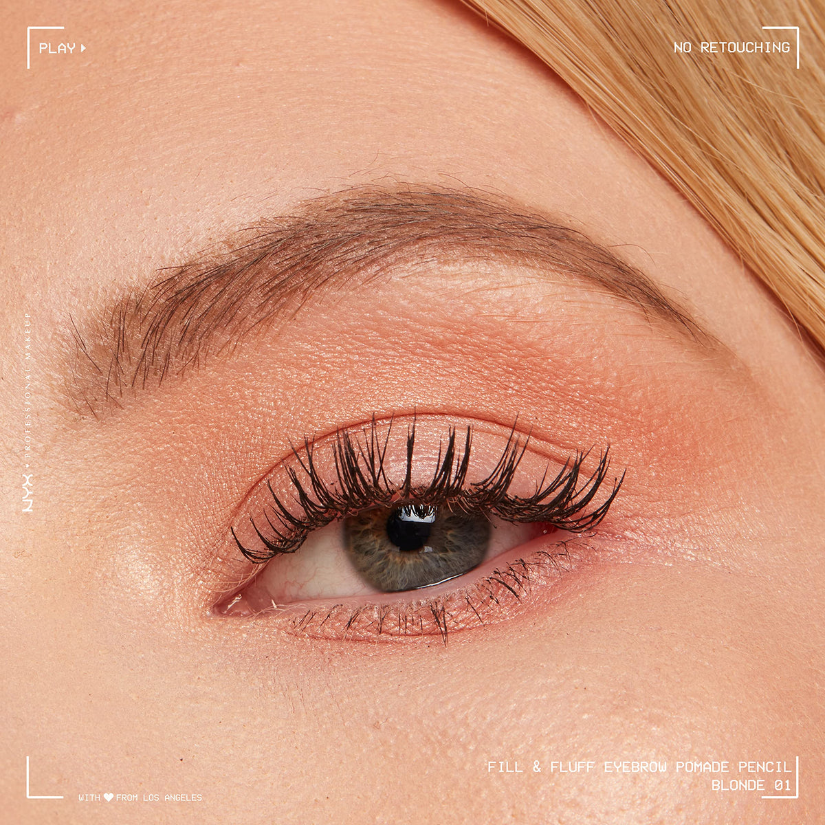 Swatch of NYX Fill & Fluff Eyebrow Pomade Pencil in Blonde