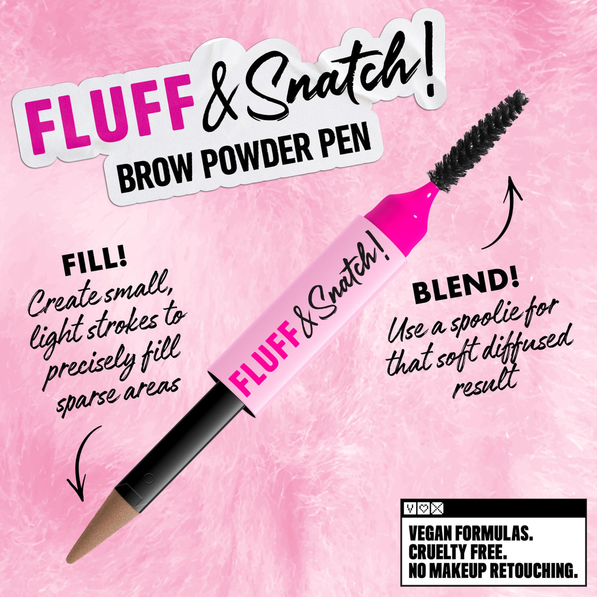 Swatch of NYX Fluff & Snatch Brow Powder Pen in Ash Blonde