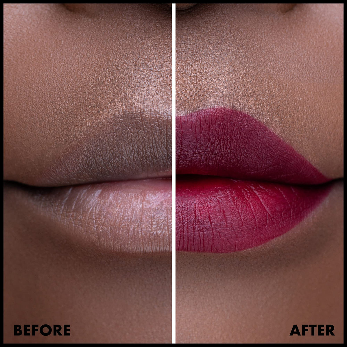 Swatch of NYX Lip Lingerie XXL Matte Liquid Lipstick in Sizzlin' Oxblood Red