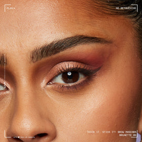 Swatch of NYX Thick It Stick It Brow Mascara Brunette on skin