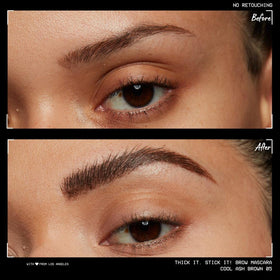 Swatch of NYX Thick It Stick It Brow Mascara on skin