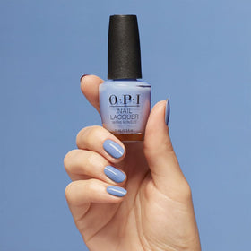 Swatch of OPI Bright Blue Nail Polish on nails