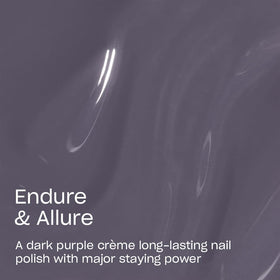 Swatch of OPI Infinite Shine Endure & Allure dark purple crème on nails