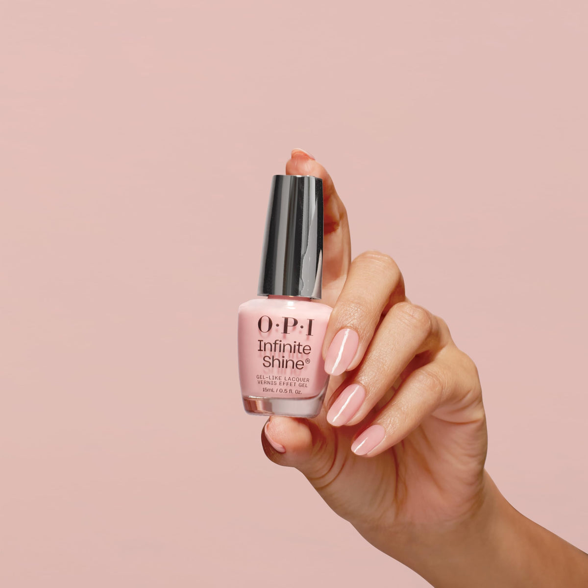 Swatch of OPI Infinite Shine Nail Polish Passion on a nail wheel