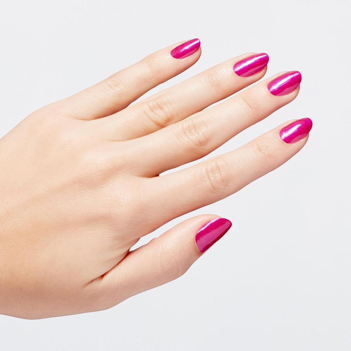 Swatch of OPI Infinite Shine Nail Polish Pompeii Purple on nails