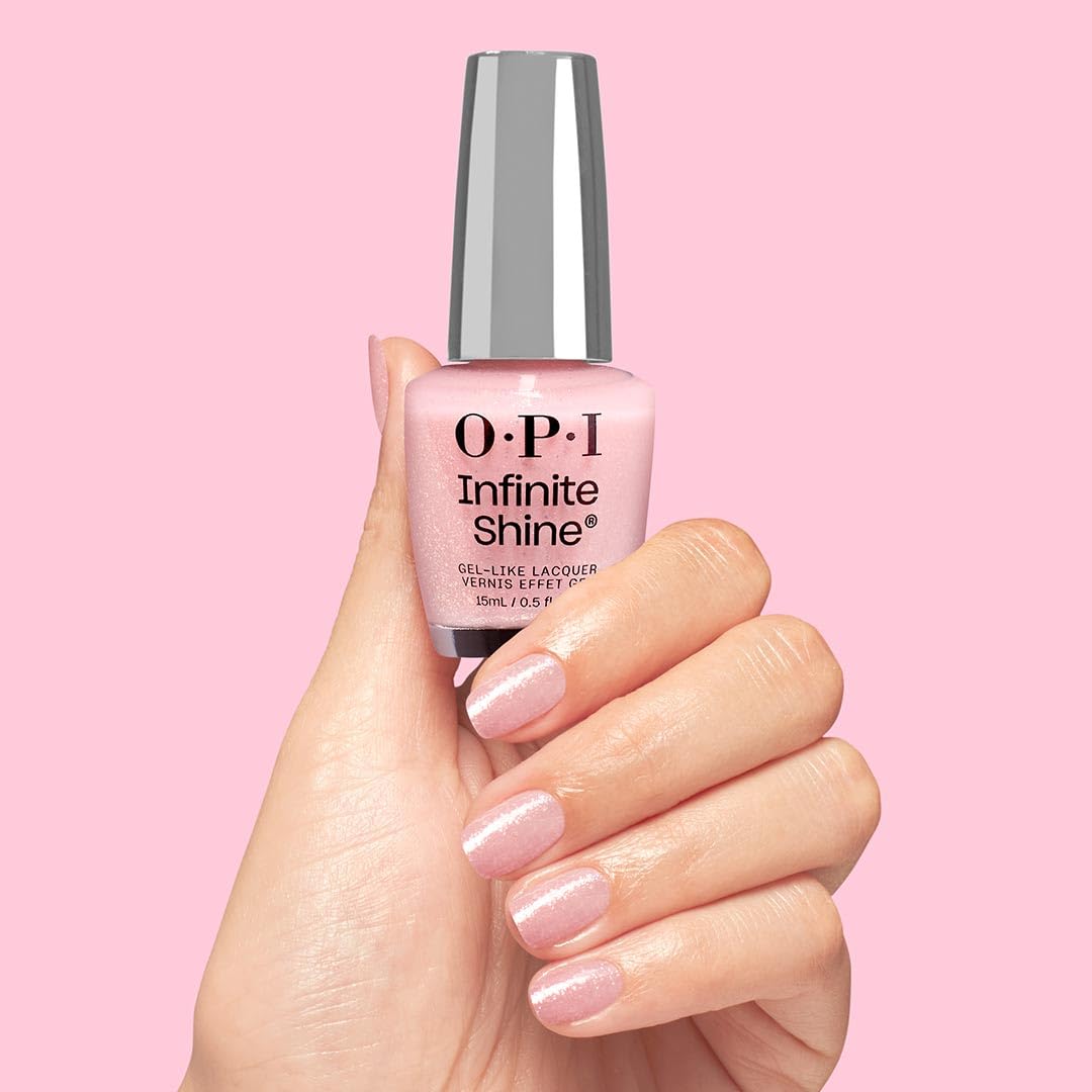Swatch of OPI Infinite Shine Nail Polish Sneak a Pink