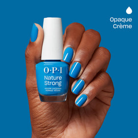Swatch of OPI Nature Strong Fresh as a Blue Daisy on nails