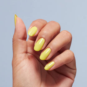 Swatch of OPI Stay Out All Bright nail polish on nails