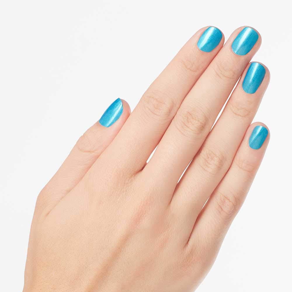 Swatch of OPI Teal the Cows Come Home on nails