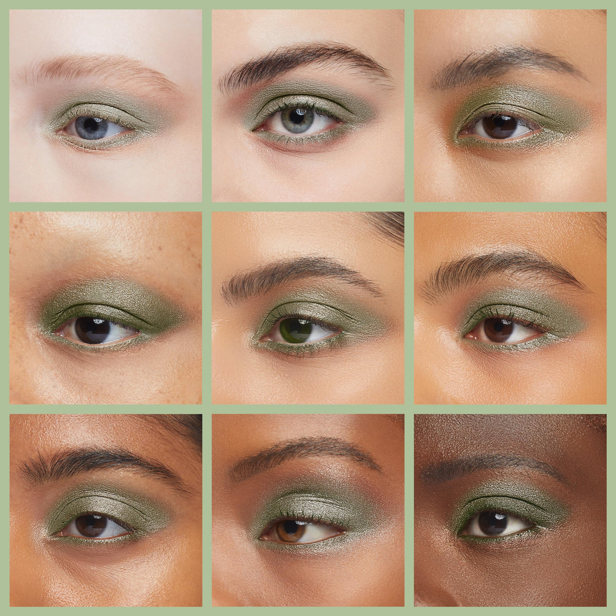 Swatch of Pure Ziva Clover Shimmering Emerald Green Eyeshadow
